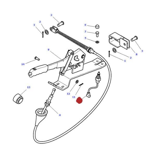 Włącznik hamulca ręcznego Massey Ferguson 4293575M1 - rysunek